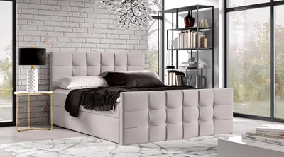 Produktbild von AX LIVING Boxspringbett 160x200 mit Bettkasten Ambusio in Beige