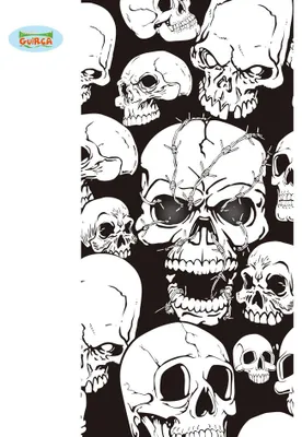 Produktbild von Halloween Tür Aufkleber Motiv: Schädel ca. 75 x 150 cm