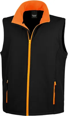 Produktbild von Result Core R232M | Herren Soft Shell Bodywarmer / Wasserabweisend, atmungsaktiv - Farbe: Black/Orange - Größe: XXL