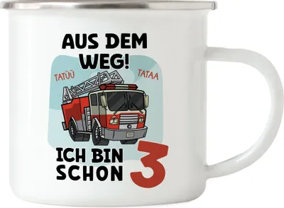 Produktbild von Aus Dem Weg Ich Bin Schon 3 Emaille Tasse Happy Birthday 3. Geburtstag Alles Gute Jahre Leben Geschenke Geburtstagsfeier