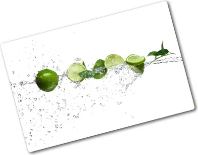 Produktbild von Tulup Glas Herdabdeckplatte - 80x52 cm - Glaskeramikkochfeld-Abdeckung Spritzschutz Glasabdeckplatte - Einteilig - Essen & Getränke - Limette und Wasser - Grün