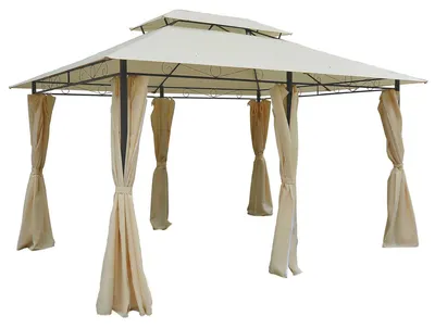 Produktbild von Outsunny Pavillon Gartenpavillon Partyzelt Gartenzelt Festzelt Doppeldach 3x4 m