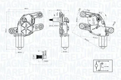 Produktbild von MAGNETI MARELLI 064075200010 Wischermotor Hinten für AUDI A4 Avant (8ED, B7) Q5 (8RB) Q3 Sportback (F3N) Q3 (F3B)