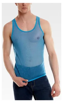 Produktbild von Herren Netz Tank Tops Muskeltransparente Shirts ärmellos