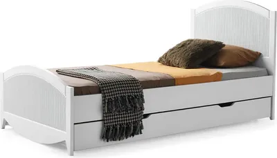 Produktbild von Bett Betten Naturholz Massiv Kinder Jugend Holzbett + Bettkasten Neu Lagerware