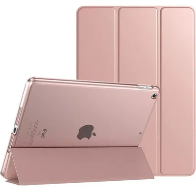 Immagine prodotto di Custodia protettiva per iPad da 10,2 pollici, color rosa oro, ultra sottile e trasparente, con funzione di accensione/spegnimento automatico e compatibile con iPad di 9ª, 8ª e 7ª generazione