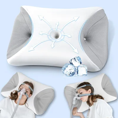 Produktbild von CPAP-Kissen aus viskoelastischem Schaum mit Kühlbezug für Seitenschläfer
