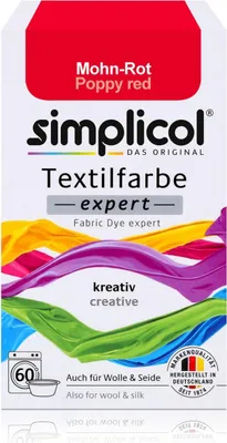 Immagine prodotto di Simplicol Tintura tessile expert rosso papavero 150g - Colore per tintura (1 confezione)