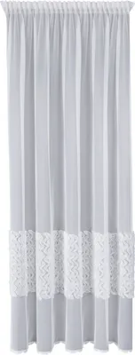 Produktbild von Eurofirany 463641, Durchscheinend, Weiß, Einfarbig, Polyester, Aufhängungshaken, 55 g/m²