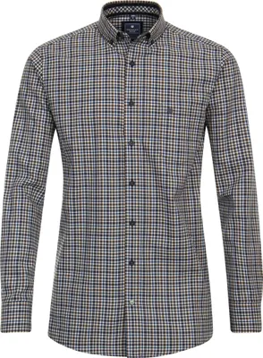 Produktbild von REDMOND Herren Freizeithemd Langarm Button-Down Comfort-Fit Braun kariert M