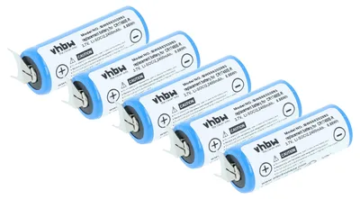 Produktbild von vhbw 5x Batterie Ersatz für CR17450E-R (3V, Li-Ion) für diverse Geräte, 3er Print Lötfahnen