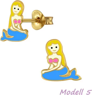 Produktbild von Kinder Ohrstecker: Mädchen Ohrringe Silber „Meerjungfrau“ Modell 5