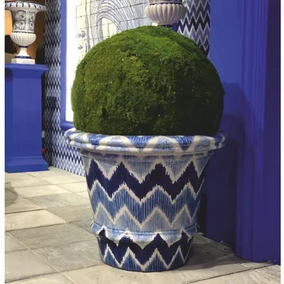 Immagine prodotto di Casa Padrino vaso da fiori in Vetroceramica blu/bianco Ø 79 x h. 63 cm - decorazione giardino