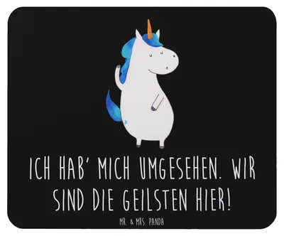 Produktbild von Mr. & Mrs. Panda Mousepad Einhorn Mann - Schwarz - Geschenk, Unicorn, Party, Einhörner, Familie, Mouse Pad, Freundin, Mauspad, pc, mousematte, computer