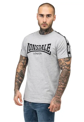 Image de T-shirt homme coupe regular VEMENTRY Marl Grey/Black/White M Lonsdale