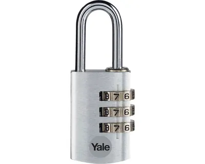 Imagen del producto de Yale YE3CB/28/126/1/S, Candado tradicional, con combinación numérica, plateado, aluminio, acero, en forma de U