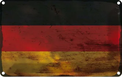 Produktbild von vianmo Blechschild 12x18 cm Deutschland Germany Rost Flagge Fahne Wappen