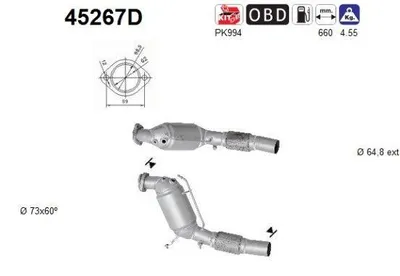 Produktbild von AS Katalysator Kat für BMW 5 Limousine (E60) 45267D