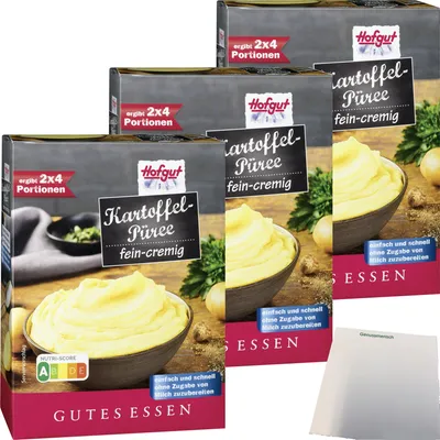 Produktbild von Hofgut Kartoffelpüree mit Milch 2x4P 3er Pack (3x270g Packung) + usy Block