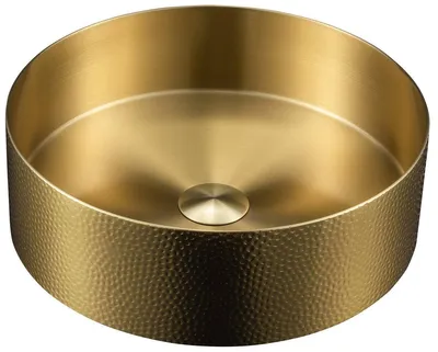 Produktbild von Sapho AURUM Edelstahl-Waschbecken zum Platte, Durch. 38cm, inkl. Auslauf, Schmiedemetall, Gold matt