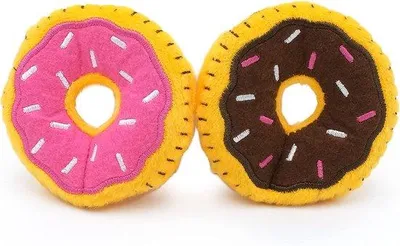 Produktbild von Famanu Hundespielzeug Donutform - 2er Set, weich und interaktiv