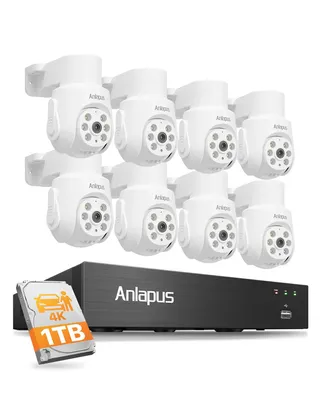 Produktbild von Anlapus 8MP 4K PTZ Überwachungskamera Außen Set mit Audio Kabelgebunden, 8CH 1TB DVR, 8X 360° Schwenken & Neigen Kameras, Mensch-Fahrzeug-Erkennung