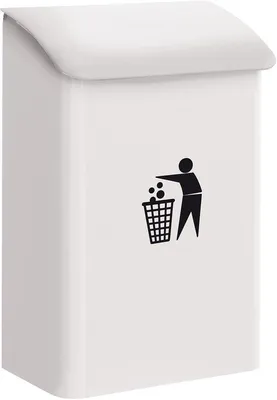 Produktbild von Ibenzoa® Wand-Mülleimer 18 L – Hängender Abfallbehälter aus korrosionsbeständigem Stahl, Weiß, mit Deckel, platzsparend 42,5×27,5×15,5 cm