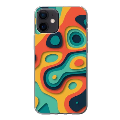 Produktbild von MuchoWow® Handyhülle Schutzhülle Hülle für iPhone 12 Kreis - Muster - Farben Silikon Softcase Handy Hülle - Schutzhülle