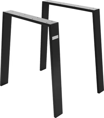 Obrázek produktu pro ML-Design sada 2 stolových podnoží Loft, 75x72 cm, černá, profil 8x2 cm, z oceli, průmyslový design, tvar U, kovový rám stolu scandic