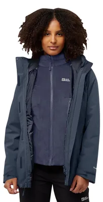 Produktbild von Jack Wolfskin Damen Rotwand 3in1 Jkt W, Midnight Sky, L EU