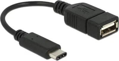 Produktbild von Delock - USB-Adapter - 24 pin USB-C (M) zu USB (W) - USB 2.0 - 15 cm - Schwarz