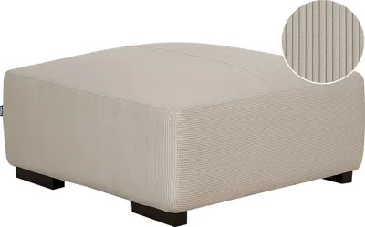 Obrázek produktu pro BELIANI Manšestrový taburet béžový moderní otoman čtvercový 80 x 80 cm obývací pokoj