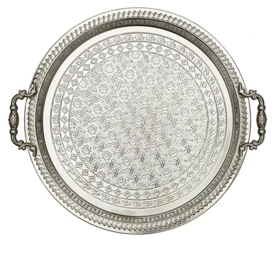 Produktbild von Home Deco Factory Rabat Tablett - dekoratives Metall - Rund - D42cm