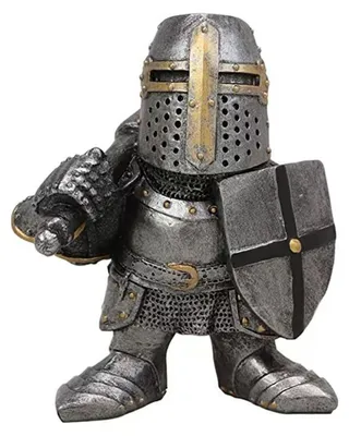 Ritterstatue Zwergenritter, Harzfigur 12,5 cm, Garten-Deko