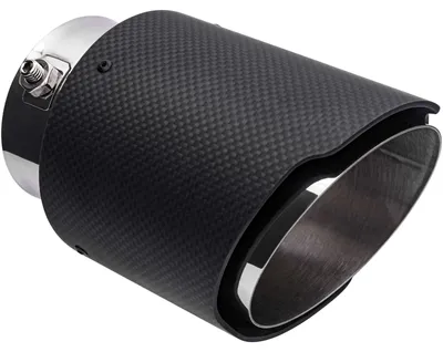 Auspuffblende Universal Auspuff 90mm Carbon Optik Endrohr Edelstahl 60-76mm in der Farbe Carbon von Recambo e.K.