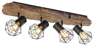 Produktbild von Deckenlampe, Holzoptik, schwarz braun, verstellbar, L 78 cm