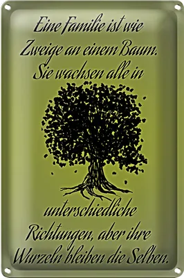 Produktbild von Blechschild Spruch 18x12cm Familie ist wie Zweige an Baum