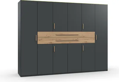Produktbild von Drehtürenschrank >DIGIT< in GRAFIT - ARTISAN EICHE Nachbildung - 270x208x58cm (BxHxT)