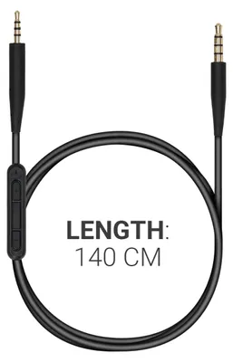 Produktbild von kwmobile Kopfhörerkabel für Bose QuietComfort 35 - Ersatz Kabel 140 cm Mikrofon Lautstärkeregler - 3.5mm Klinke