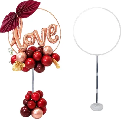 Immagine prodotto di Supporto per palloncini XL 163 cm, colore trasparente/latte, con ruota diametro 69 cm