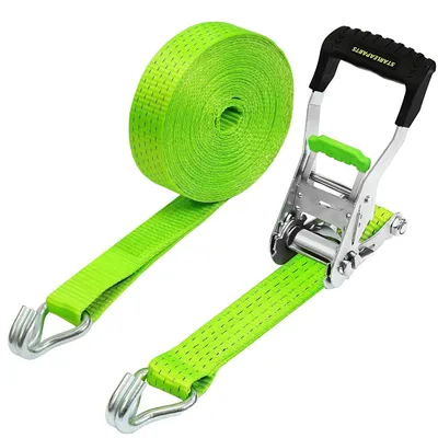 Obrázek produktu pro Zátahové popruhy pro těžké náklady s ráčnou, délka 8 metrů, šířka 50 mm, nosnost až 5000 kg, zelené