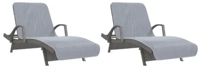 Imagen del producto de Toallas de playa 2 uds tela gris 400 g/m² 75x200 cm