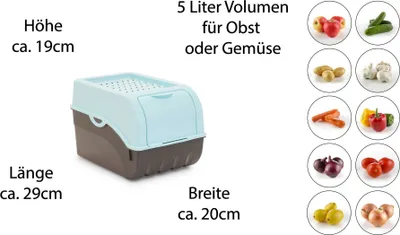 Immagine prodotto di Novaliv 3x medium 5L potato box turchese light storage container storage tin kitchen storage container