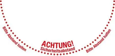 Produktbild von Anti Viren-Wunsch Bodenmarkierung 1x2m Achtung! Sicherheitsbstand 307553