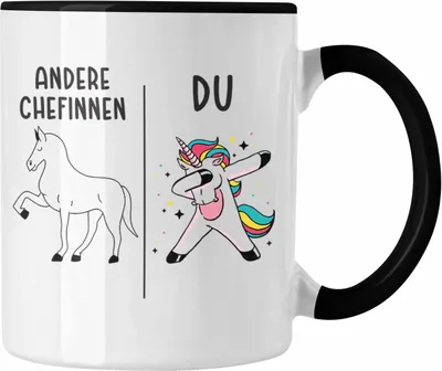 Produktbild von Trendation - Beste Chefin Tasse Lustig Geschenk Spruch Lieblingschefin Weihnachten Geburtstag (Schwarz)