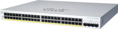 Produktbild von Cisco CBS220-24P-4X managed Layer2 Switch: - 16x10/100/1000 Base-T (RJ45) + 4x10GE SFP+ Uplink Ports, - Switching Capacity:128Gbps, incl. rack-&wallmount Kit, - kein stacking, liefert 195W PoE+,