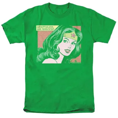 Productafbeelding van Wonder Woman - "Ondanks alles bleef ze volharden" T-shirt voor heren/dames, uni model, TV37554 (maat M) (helder geelgroen)