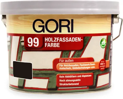 Produktbild von GORI 99 Wetterschutz Holzfarbe 2.5 Liter SCHOKOLADENBRAUN Holzfassadenfarbe Wetterschutzfarbe