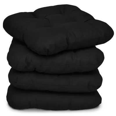 Produktbild von Beautissu 4er Set Sitzkissen Lisa Schwarz, 40x40x8cm