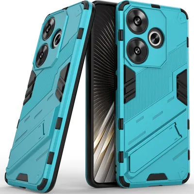 Produktbild von Armor Hülle für Xiaomi Redmi Turbo 3 Hybrid PC TPU Bumper Stoßfestes Schutzhülle mit Standfunktion Blau